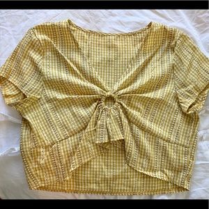 Yellow cropped blouse